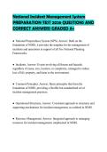 National Incident Management System PREPARATION TEST 2026 QUESTIONS AND CORRECT ANSWERS GRADED A&plus;