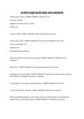 ACHPN EXAM QUESTIONS AND ANSWERS