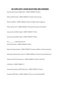 AO CORE UNIT 5 EXAM QUESTIONS AND ANSWERS