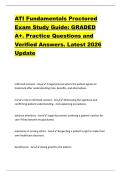 ATI Fundamentals Proctored  Exam Study Guide&colon; GRADED  A&plus;&period; Practice Questions and  Verified Answers&period; Latest 2026  Update