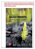 TEST BANK FOR Fundamentals of Investments&colon; Valuation and Management 10th edition by Steve Dolvin By Bradford D&period; Jordan&comma; Thomas Miller ISBN&colon; 978-1266273131 COMPLETE GUIDE ALL CHAPTERS COVERED 100&percnt; VERIFIED A&plus; GRADE ASSURED&excl;&excl;&excl;&excl;NEW LATEST UPDATE&excl;&excl;&excl;&excl;&excl;