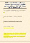 PA Motor Vehicle Physical Damage Appraiser &ndash; Practice Exam &lpar;2026&ndash;2027&rpar; Verified Questions and Answers