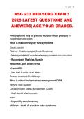 NSG 233 MED SURG EXAM 1  2026 LATEST QUESTIONS AND  ANSWERS&vert; ACE YOUR GRADES&period;