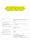 Autism &lpar;Fall 2026&rpar; Final Exam with all Correct & 100&percnt; Verified Answers &vert;Actual Complete Exam &vert;Already Graded A&plus;