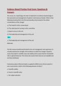  Final Exam&vert;Evidence Based Practice Exam&vert;Questions & Answers&vert; Latest Updated Guide Solution