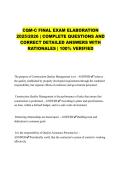 CQM-C FINAL EXAM ELABORATION 2025&sol;2026 &vert; COMPLETE QUESTIONS AND CORRECT DETAILED ANSWERS WITH RATIONALES &vert; 100&percnt; VERIFIED