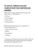 ATI CRITICAL THINKING EXAM 2023 COMPLETE STUDY PACK QUESTIONS AND ANSWERS