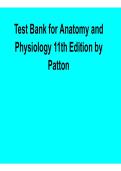 Test Bank for Anatomy and Physiology&comma; 11th Edition by Patton &ndash; Complete Questions & Verified Answers 2026 Updated
