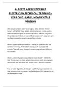ALBERTA APPRENTICESHIP  ELECTRICIAN TECHNICAL TRAINING -  YEAR ONE - LAB FUNDAMENTALS  VERSION   QUESTIONS AND ANSWERS 2026