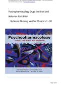 PSYCHOPHARMACOLOGY DRUGS THE BRAIN AND BEHAVIOR &lpar;3RD EDITION&rpar; &mdash; TEST BANK QUESTIONS AND ANSWERS FOR CHAPTERS 1&ndash;20 