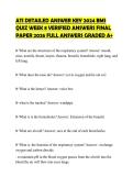 ATI DETAILED ANSWER KEY 2024 BMS QUIZ WEEK 8 VERIFIED ANSWERS FINAL PAPER 2026 FULL ANSWERS GRADED A&plus;