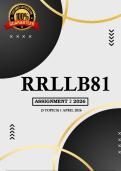 RRLLB81 Assignment 2 Semester 1 &lpar;5 Topics&rpar; 2026 -  Due 1 April 2026