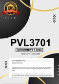 PVL3701 Assignment 1 Semester 2 Distinction 2026 - Due 7 September 2026