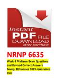 NRNP 6635 Week 6 Midterm Exam Questions and Revised Correct Answers & Rationales 100&percnt; Guarantee Pass