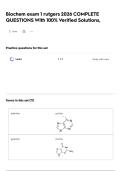 Biochem exam 1 rutgers 2026 COMPLETE QUESTIONS With 100&percnt; Verified Solutions&comma;