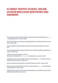FLORIDA TRAFFIC SCHOOL ONLINE &lpar;4-HOUR BDI&rpar; EXAM QUESTIONS AND ANSWERS 