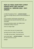 Nur 101 final exam test latest update with 100- solved -graded a&plus; verified 2026 - 2027 update