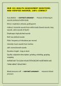 NUR 101 Health Assessment Questions and Verified Answers 100&percnt; Correct