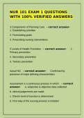 NUR 101 Exam 1 Questions with 100&percnt; Verified Answers