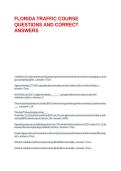 FLORIDA TRAFFIC COURSE QUESTIONS AND CORRECT ANSWERS