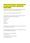 WGU Information Management - C468 Exam Questions and answers Newest RATED A&plus; 2025&sol;2026 100&percnt; VERIFIED CORRECTWGU Information Management - C468 Exam Questions and answers Newest RATED A&plus; 2025&sol;2026 100&percnt; VERIFIED CORRECT