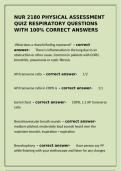 NUR 2180 Physical Assessment Quiz Respiratory Questions with 100&percnt; Correct Answers
