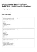 BIOCHEM EXAM 4 2026 COMPLETE QUESTIONS With 100&percnt; Verified Solutions&comma;