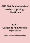 GMS 6440 Fundamentals of Medical Physiology &vert; Final Exam Study Guide PDF