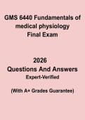 GMS 6440 Fundamentals of Medical Physiology &vert; Final Exam Study Guide PDF
