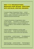 wgu C715 Organizational Behavior exam Review&semi; questions with detailed verified answers