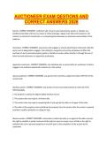 AUCTIONEER EXAM QESTIONS AND CORRECT ANSWERS 2026