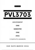 PVL3703 Assignment 1 Answers -  Semester 1 &comma; 2026 &vert; Due Date March 2026