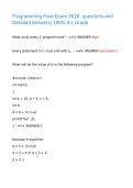 Programming Final Exam 2026  questions and Detailed Answers&vert; 100&percnt; A&plus; Grade