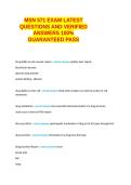 MSN 571 EXAM LATEST QUESTIONS ANDMSN 571 EXAM LATEST QUESTIONS AND VERIFIED ANSWERS 100-&percnt; GUARANTEED PASS VERIFIED ANSWERS 100-&percnt; GUARANTEED PASS
