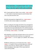 NFHS BASEBALL EXAMINATION TEST 2026 FULLY SOLVED QUESTIONS AND ANSWERS