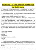NUR NURSING 155 EXAM QUESTIONS AND ANSWERS &lpar;VERIFIED ANSWERS&rpar;