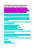 WGU C157 Essentials of Advanced Nursing Practice Field Experience 2026&sol;2027 &vert; Complete Study Guide&comma; Practice Questions & Verified Answers