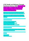 WGU C787 Health and Wellness Through Nutritional Science Study Guide 2026&sol;2027 &vert; Practice Questions & Verified Answers