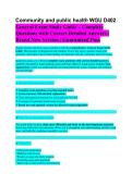 WGU D402 Community and Public Health Nursing Study Guide 2026&sol;2027 &vert; Complete Exam Review & Verified Answers