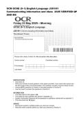 OCR GCSE &lpar;9&ndash;1&rpar; English Language J351&sol;01 Communicating information and ideas 2025 VERIFIED QP AND MS