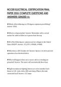 NCCER ELECTRICAL CERTIFICATION FINAL PAPER 2026 COMPLETE QUESTIONS AND ANSWERS GRADED A&plus;