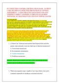 PCT INFECTION CONTROL CERTIFICATION EXAM &ndash; PATIENT  CARE TECHNICIAN INFECTION PREVENTION & CONTROL  ASSESSMENT - LATEST PRACTICE QUESTIONS AND 100&percnt;  VERIFIED CORRECT ANSWERS &vert; COMPLETE EXAM PREP  TESTBANK &vert; GUARANTEED PASS &vert; INSTANT DOWNLOAD PDF 