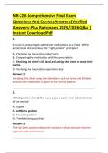 NR-226 Comprehensive Final Exam  Questions And Correct Answers &lpar;Verified  Answers&rpar; Plus Rationales 2025&sol;2026 Q&A &vert;  Instant Download Pdf 