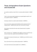 Texas Jurisprudence Exam Questions and Answers