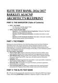 2026&sol;2027 Barkley AGACNP Architect's Blueprint Test Bank &vert; Q&A with Elite Rationales & New Clinical Guidelines
