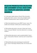 NCLEX RN PRIORITIZATION DELEGATION AND ASSIGNMENT ACTUAL EXAM SCRIPT 2026 COMPLETE QUESTIONS ANSWERS GRADED A&plus;