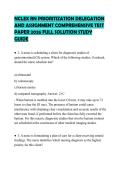 NCLEX RN PRIORITIZATION DELEGATION AND ASSIGNMENT COMPREHENSIVE TEST PAPER 2026 FULL SOLUTION STUDY GUIDE