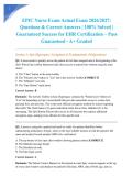 EPIC Nurse Exam Actual Exam 2026&sol;2027&colon; Questions & Correct Answers &vert; 100&percnt; Solved &vert; Guaranteed Success for EHR Certification &ndash; Pass Guaranteed - A&plus; Graded