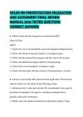 NCLEX RN PRIORITIZATION DELEGATION AND ASSIGNMENT FINAL REVIEW MANUAL 2026 TESTED QUESTIONS CORRECT ANSWERS