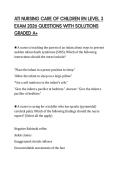 ATI NURSING CARE OF CHILDREN RN LEVEL 3 EXAM 2026 QUESTIONS WITH SOLUTIONS GRADED A&plus;
